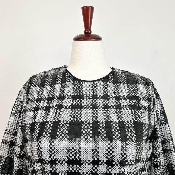 Draper James Plaid Sequin Crewneck Shift Dress NWT - Picture 5 of 11